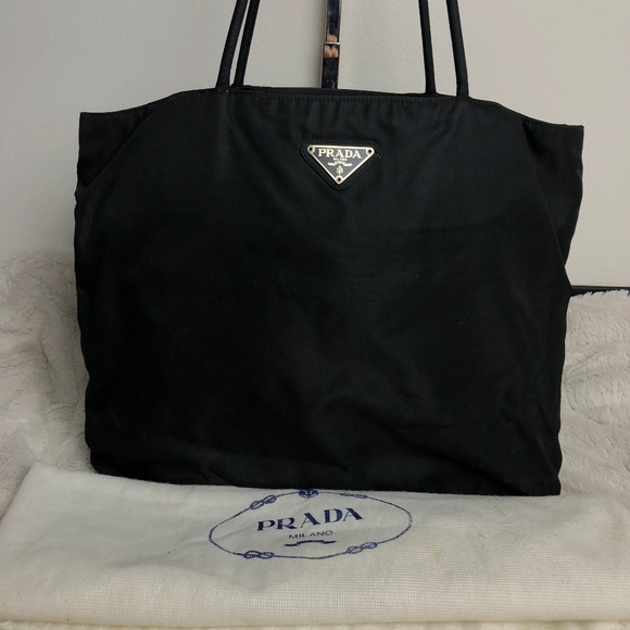 Prada Handbags - AUTH Prada Black Nylon Tote Bag